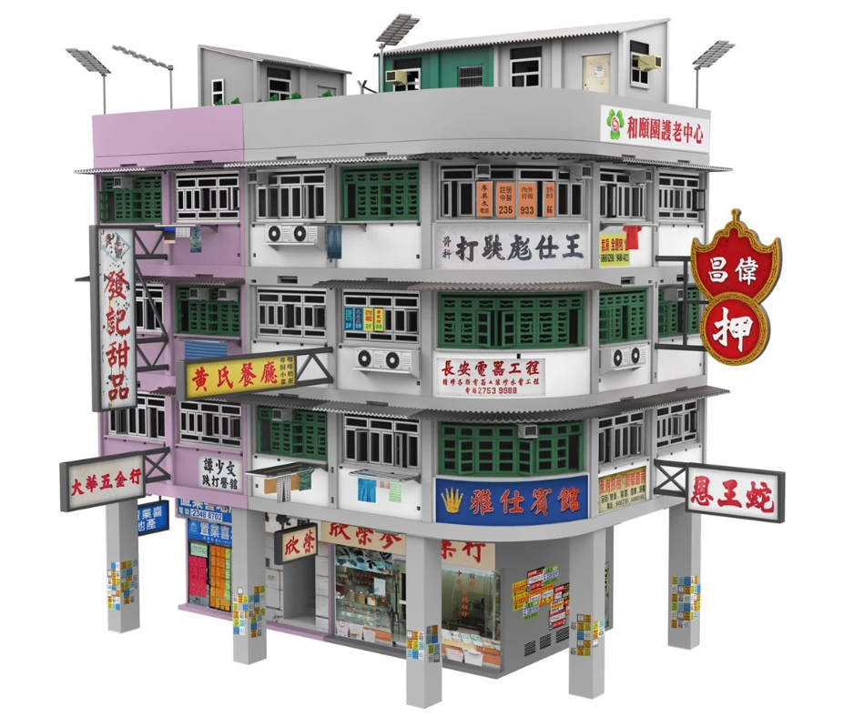 TINY CITY BD12 Hong Kong Old Tenements Building Diorama Ver.2 (Two