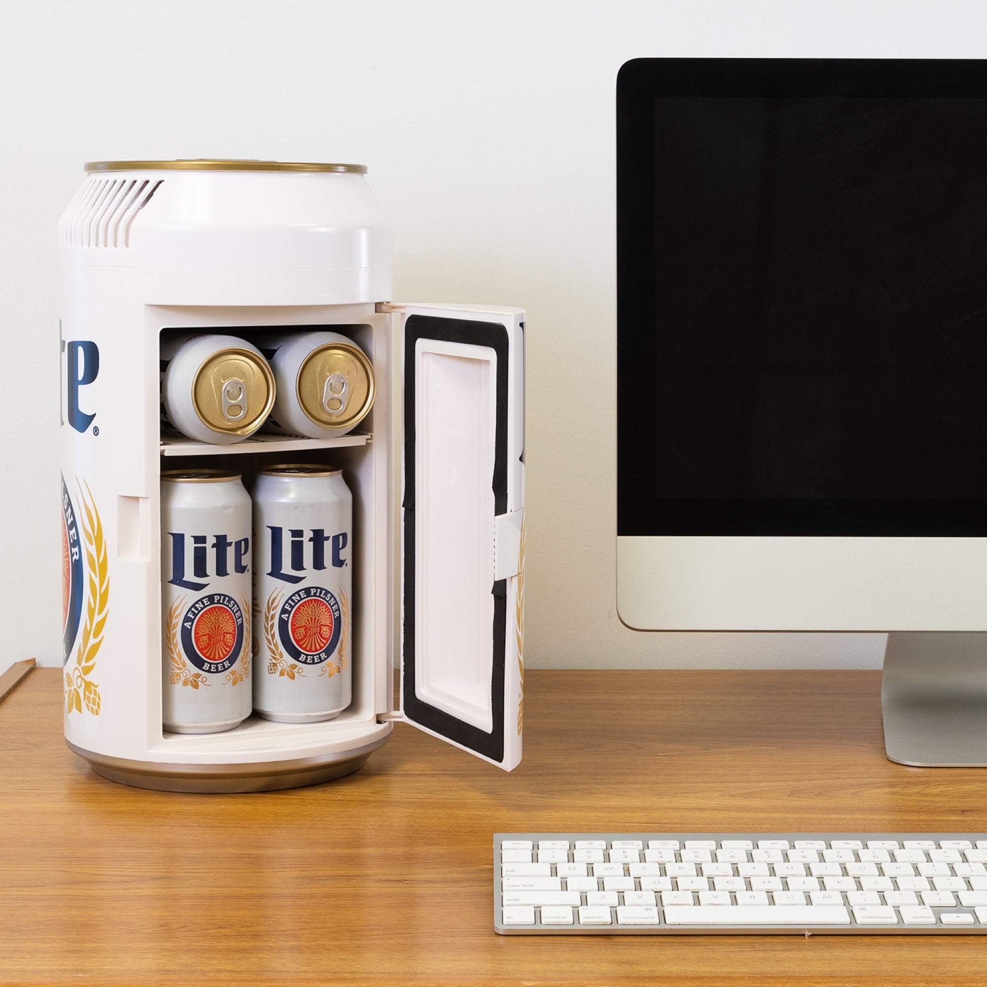 Miller Portable Mini Fridge | 8 Can | Beer Can Shaped