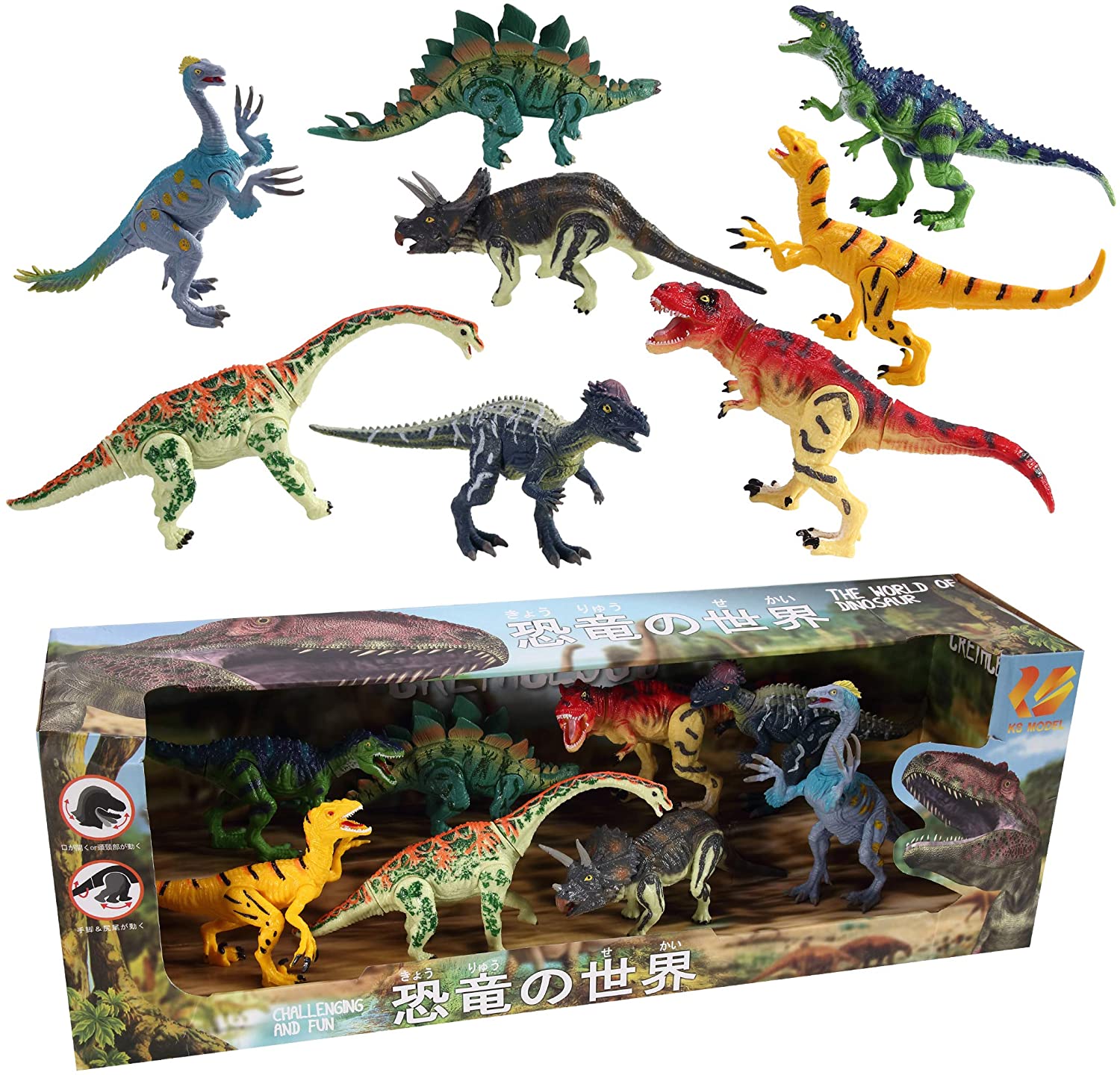 可動できる恐竜フィギュア 恐竜の世界セットB | KOBE STORE