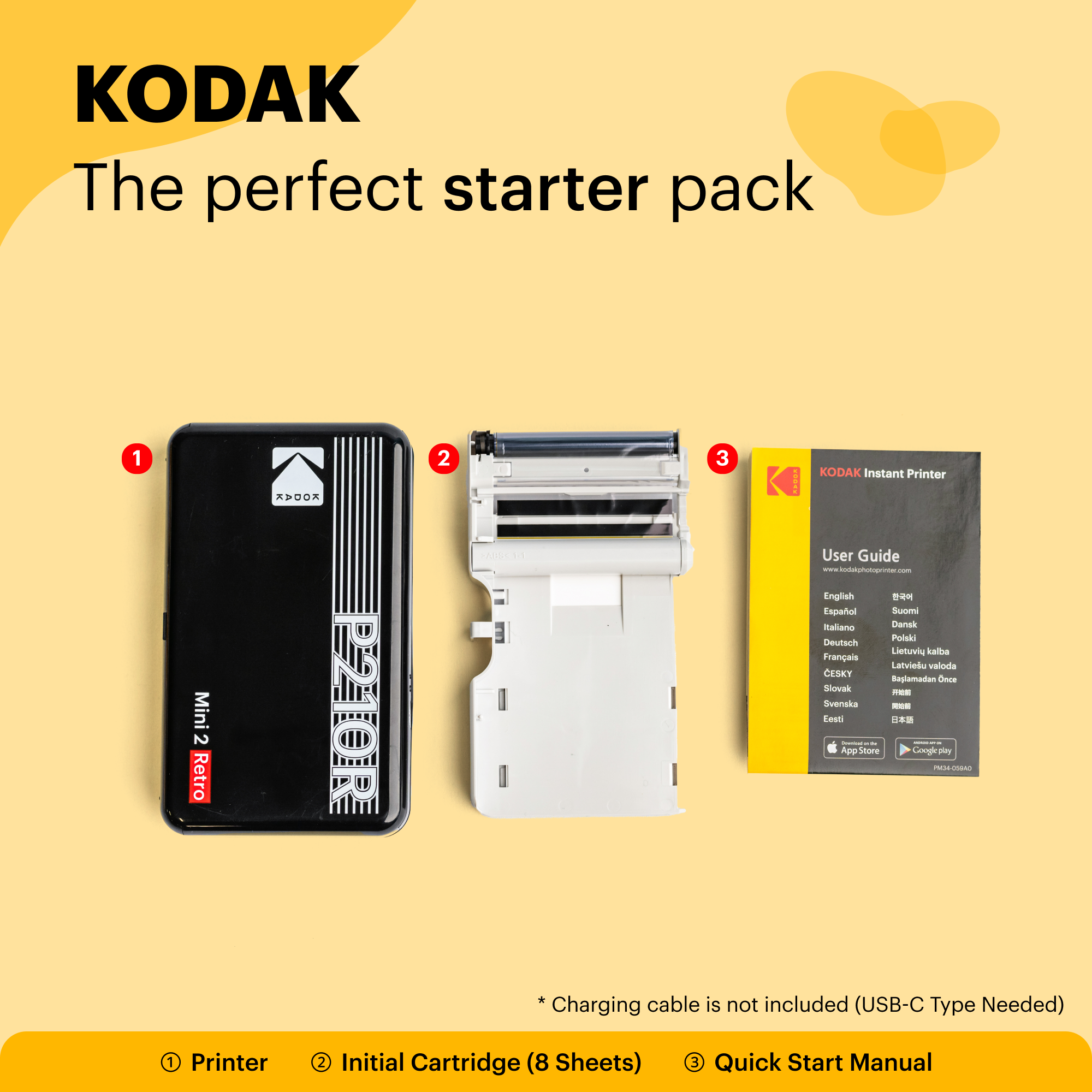 Kodak Mini 2 Retro (P210R) Portable Instant Photo Printer | 2.1 x