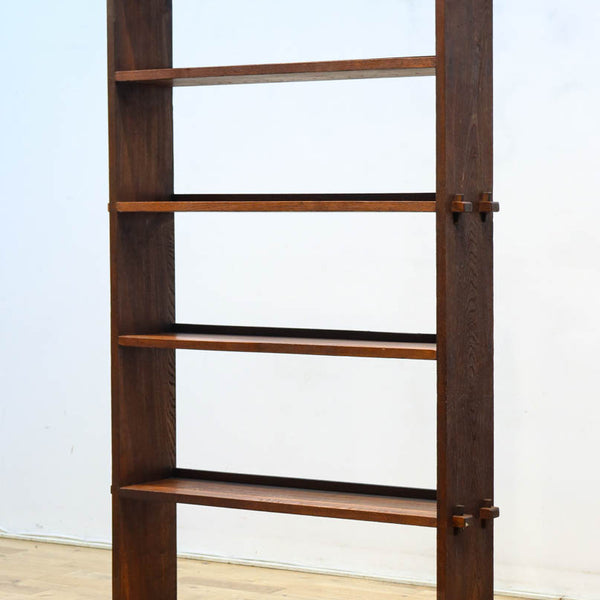 使い勝手の良い落ち着いた風合いの総欅レトロ本棚 BB3329 – 古福庵