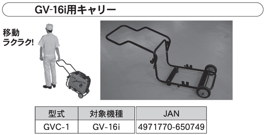 インバーター発電機(オプションパーツ) GV-16i用キャリー GVC-1(GVC-1