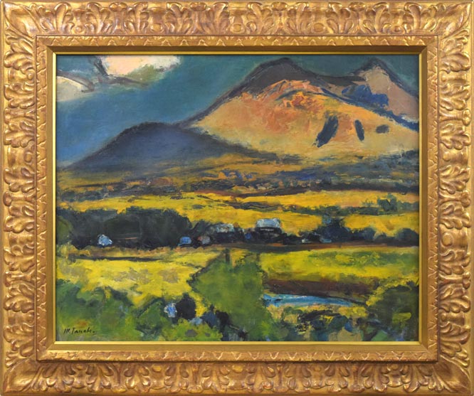 田辺三重松「積丹風景（北海道）」墨彩画・色紙 絵画買取・販売の小竹美術