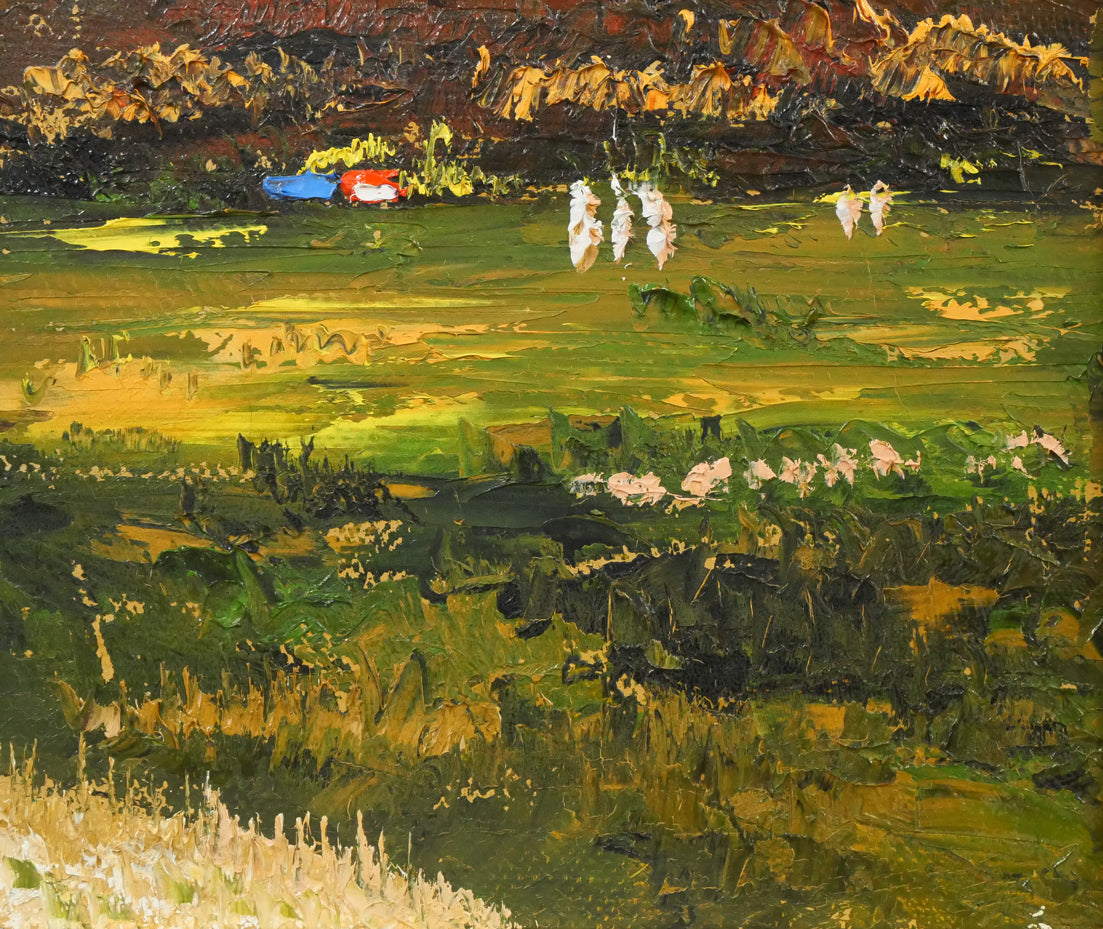 高橋哲夫「新雪の十勝岳」油絵・F6号 絵画買取・販売の小竹美術