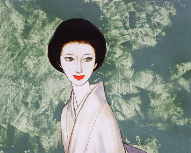 高沢圭一「みどり（月刊クォリティ表紙絵原画）」油絵・F6号 絵画買取