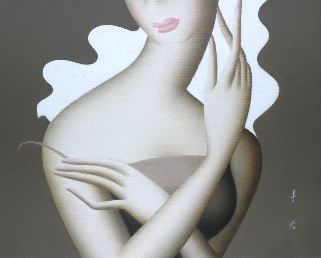 東郷青児「朝」油絵・F6号 絵画買取・販売の小竹美術