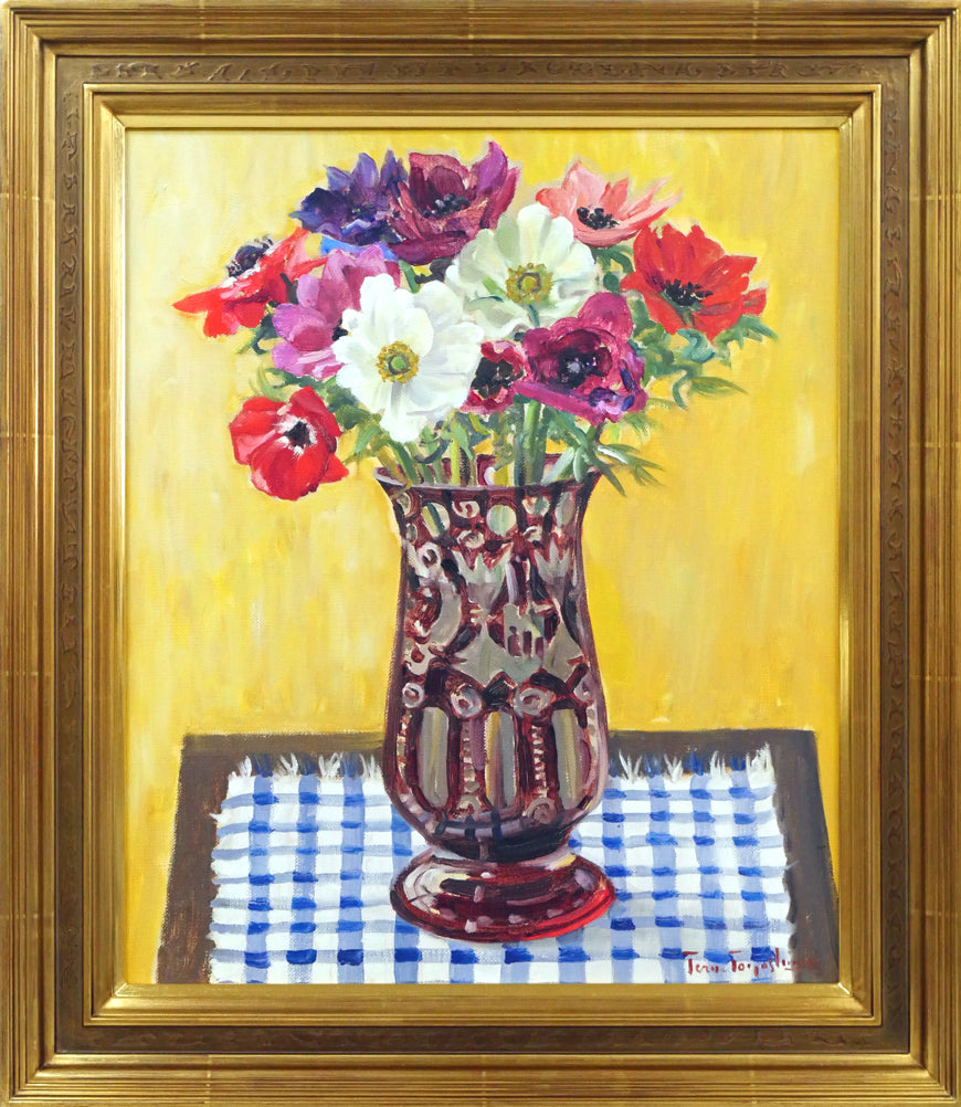 豊島輝彦「アネモネ」油絵・F8号 絵画買取・販売の小竹美術