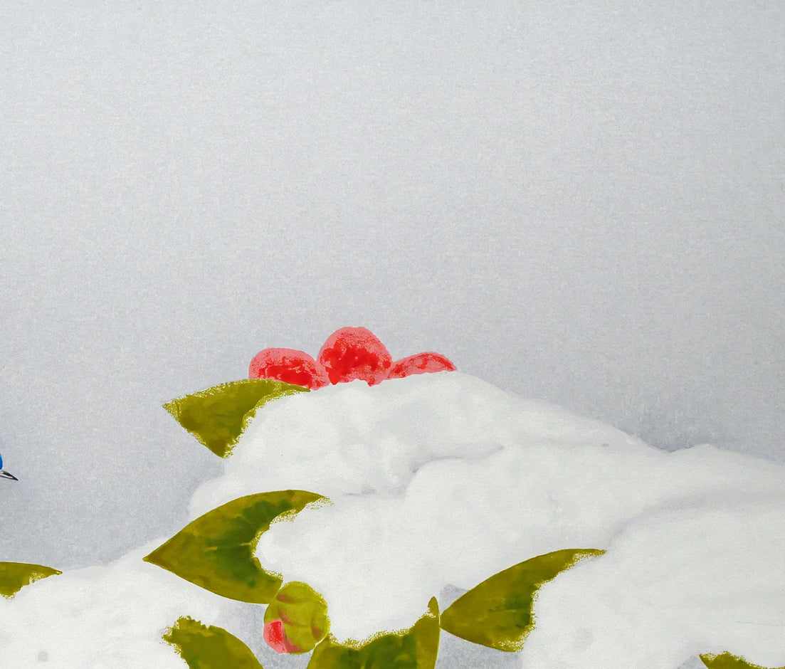 上村淳之「雪椿」シルクスクリーン版画 絵画買取・販売の小竹美術