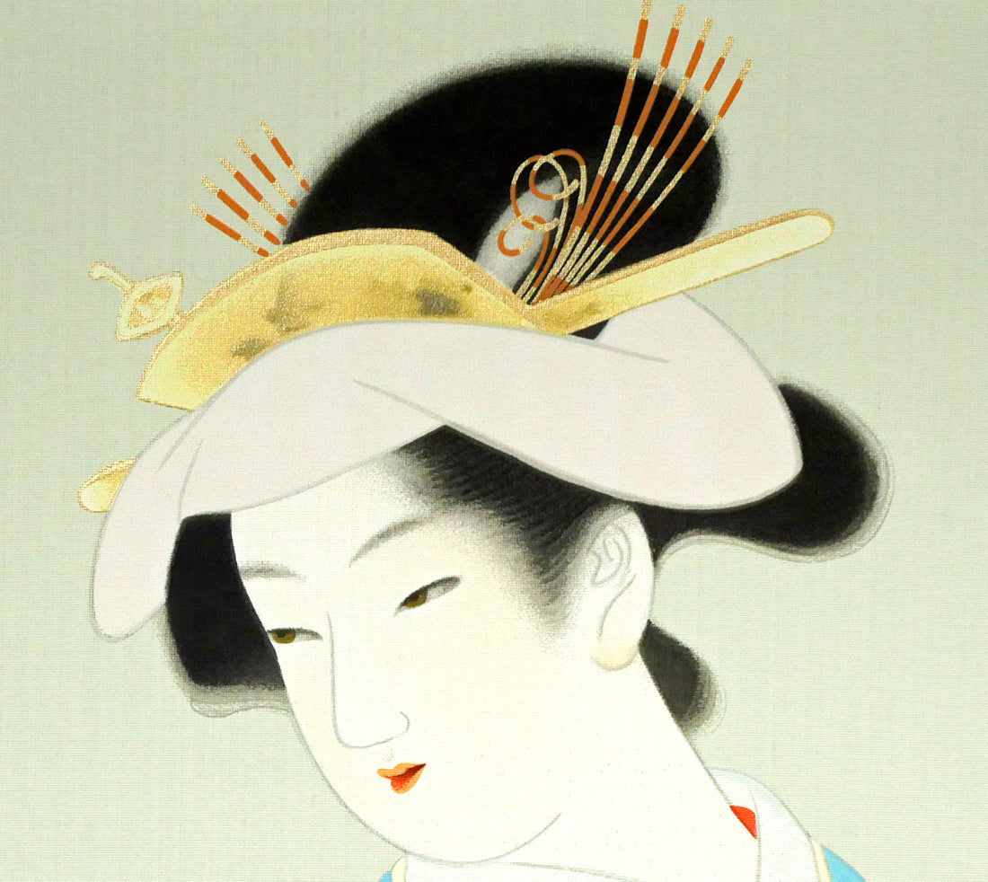 上村松園「春信」シルクスクリーン版画・絹本 絵画買取・販売の小竹美術