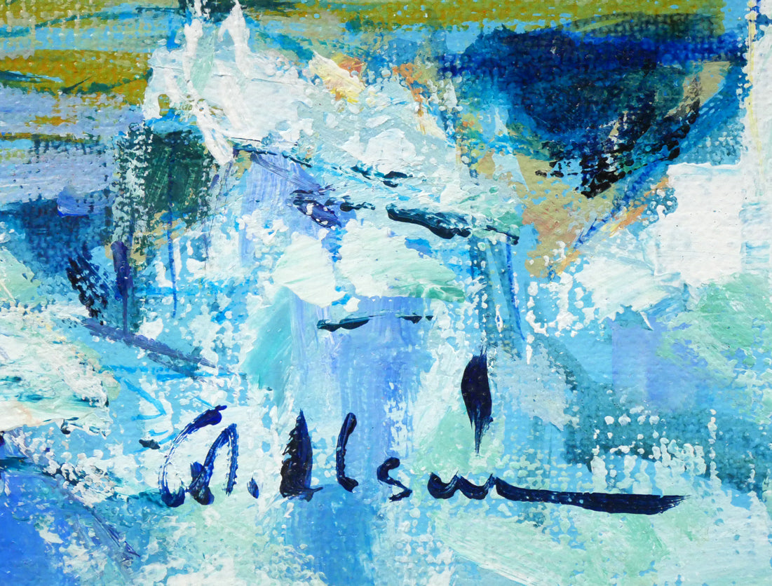 碓井正人「流氷の海」油絵・P6号 絵画買取・販売の小竹美術