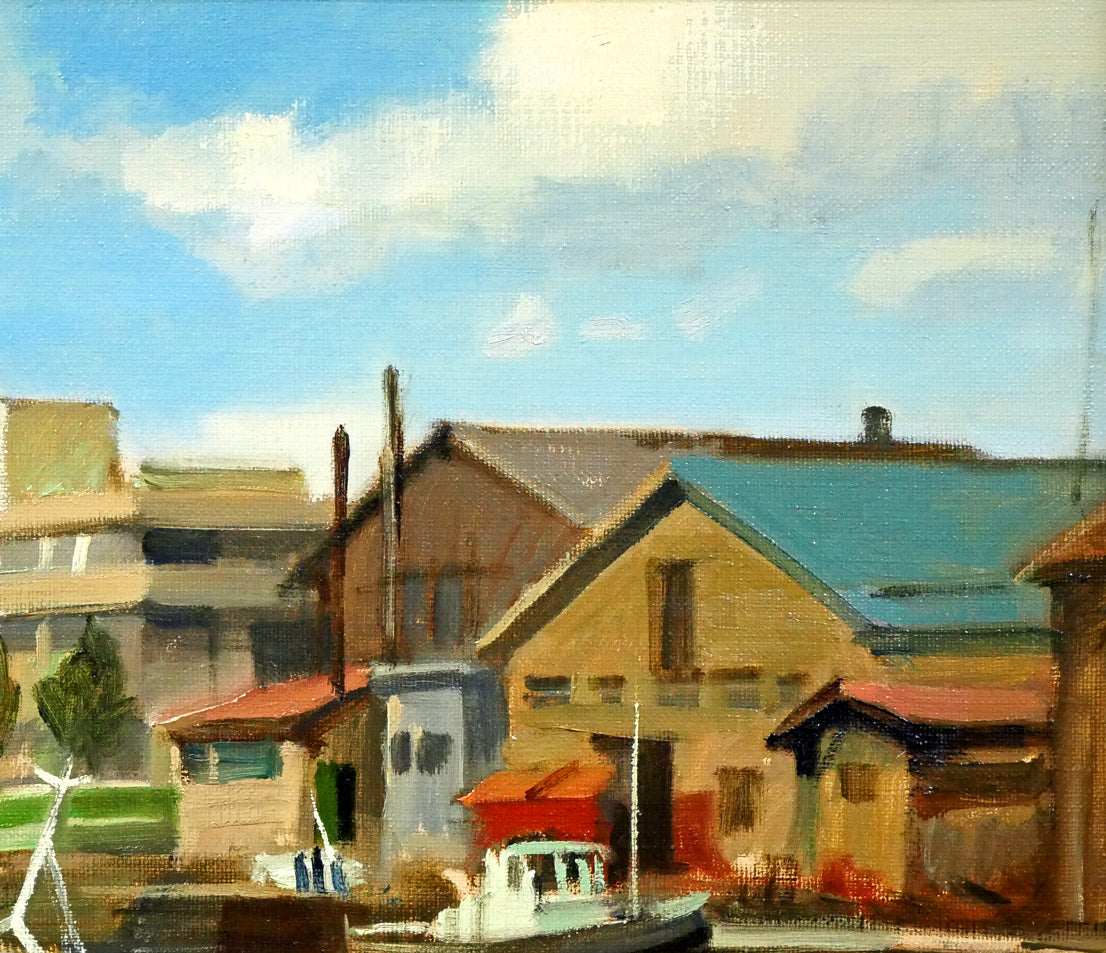 山岸正巳「小樽運河」油絵・F6号 絵画買取・販売の小竹美術