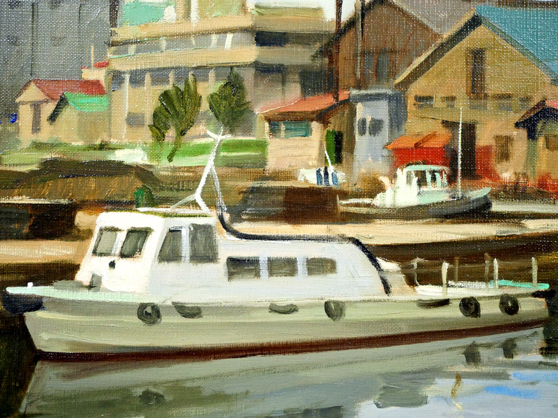 山岸正巳「小樽運河」油絵・F6号 絵画買取・販売の小竹美術