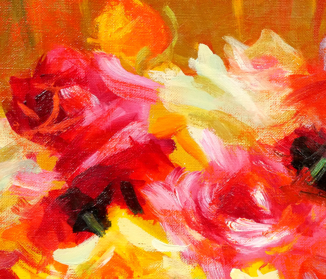 山本彪一「薔薇」油絵・F6号 絵画買取・販売の小竹美術