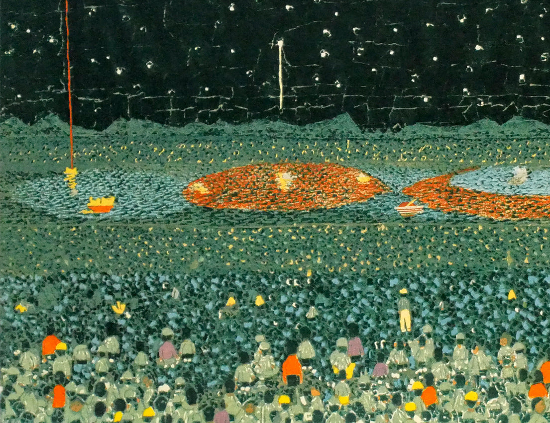 山下清「長岡の花火」リトグラフ 絵画買取・販売の小竹美術