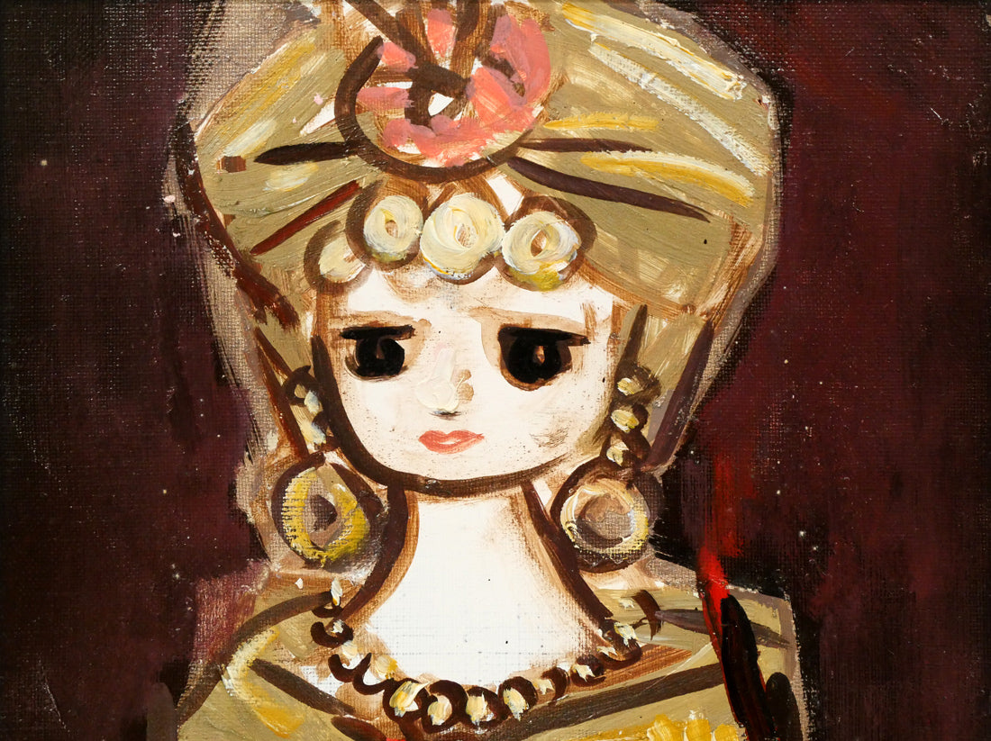 油絵 菅家令子 絵 絵画 インテリアF4-080814 人物 女性像 油絵 菅家