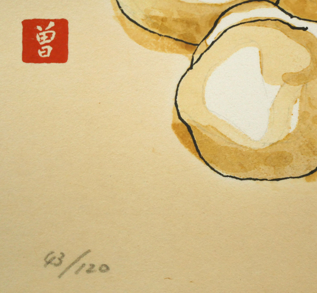 安井曾太郎「梨とマスカット」木版画 絵画買取・販売の小竹美術