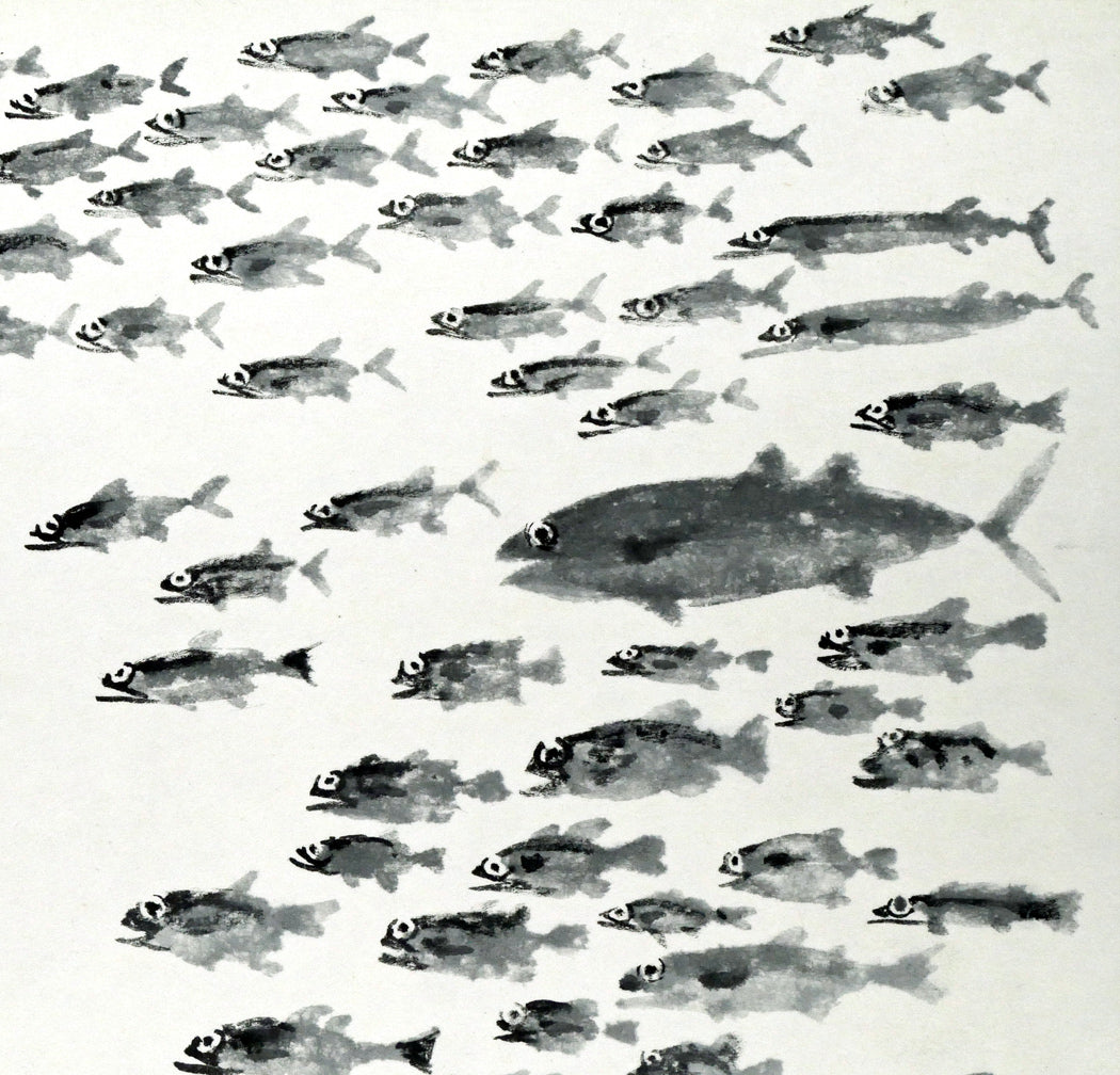 赤穴宏「百魚図」水彩画・色紙 絵画買取・販売の小竹美術