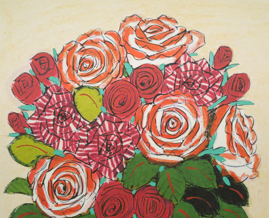 青木乃里子「薔薇」ジクレー版画 絵画買取・販売の小竹美術