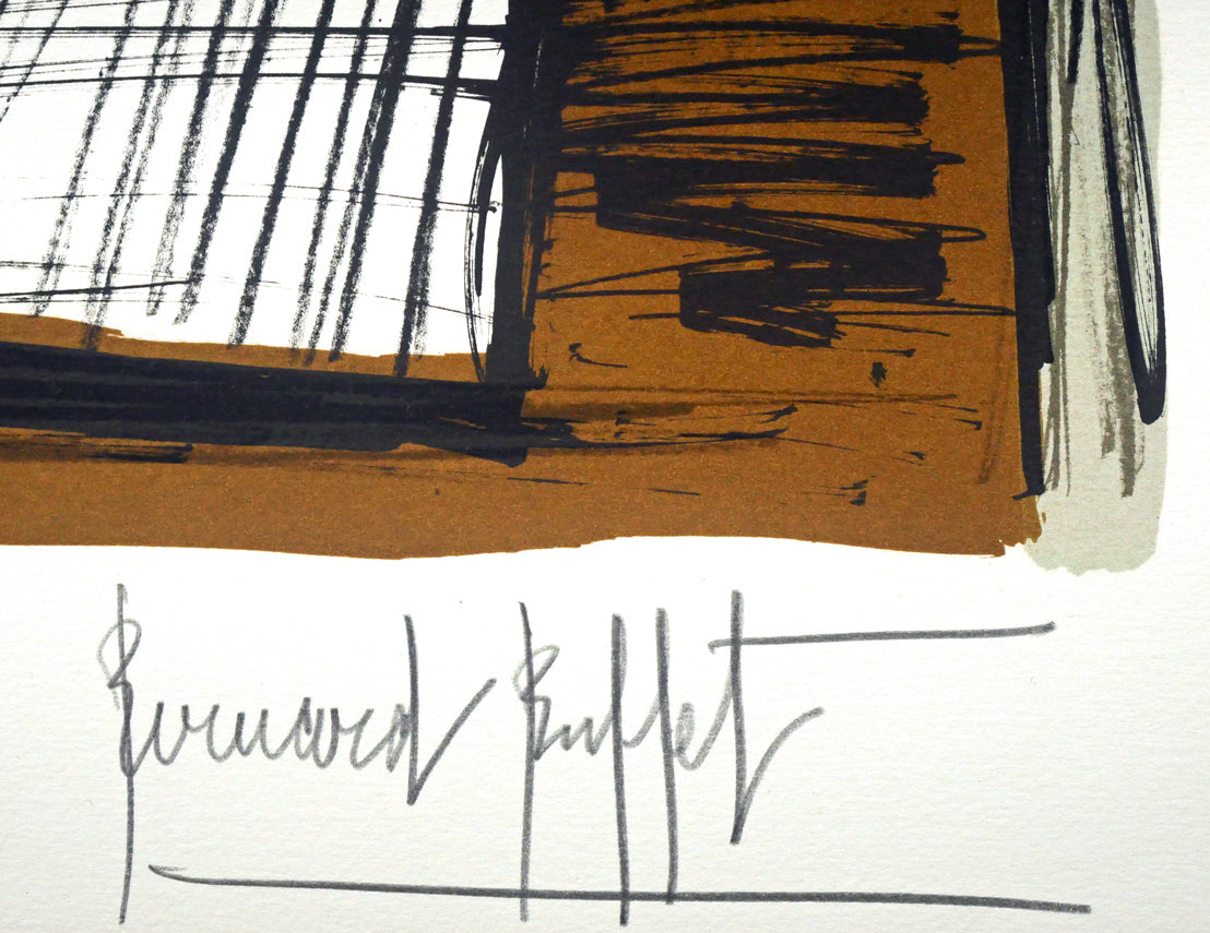 ベルナール・ビュッフェ（Bernard BUFFET）「オレンジ色のユリ