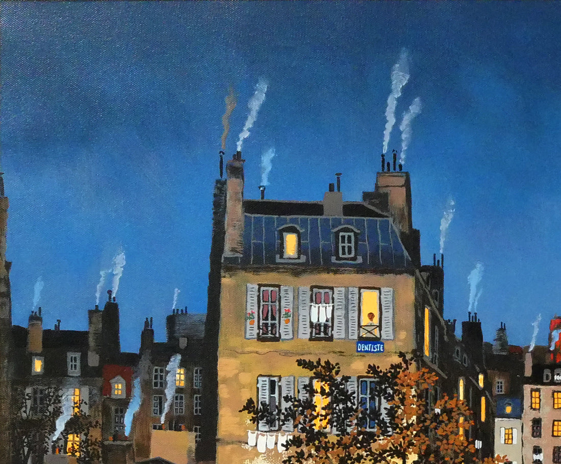 ミッシェル ドラクロワ「パリス アイ ラブ」キャンバスにシルク