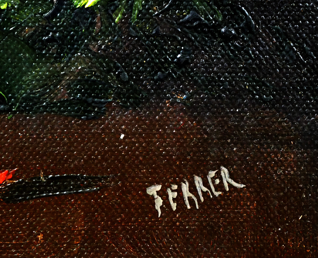 FERRER「薔薇」油絵・F3号 絵画買取・販売の小竹美術