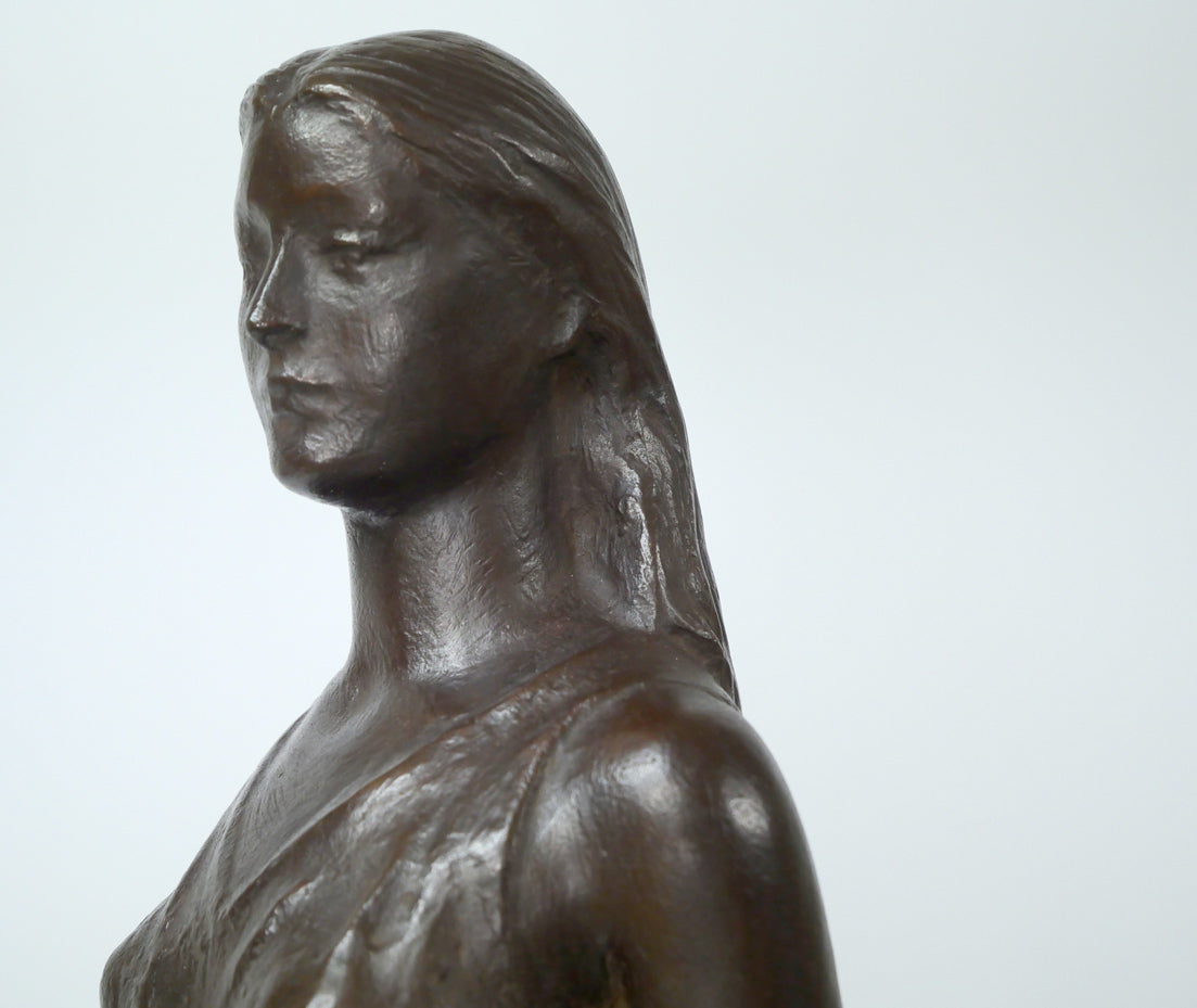 舟越保武「渚」ブロンズ作品・共箱・特製台座付き 絵画買取・販売の