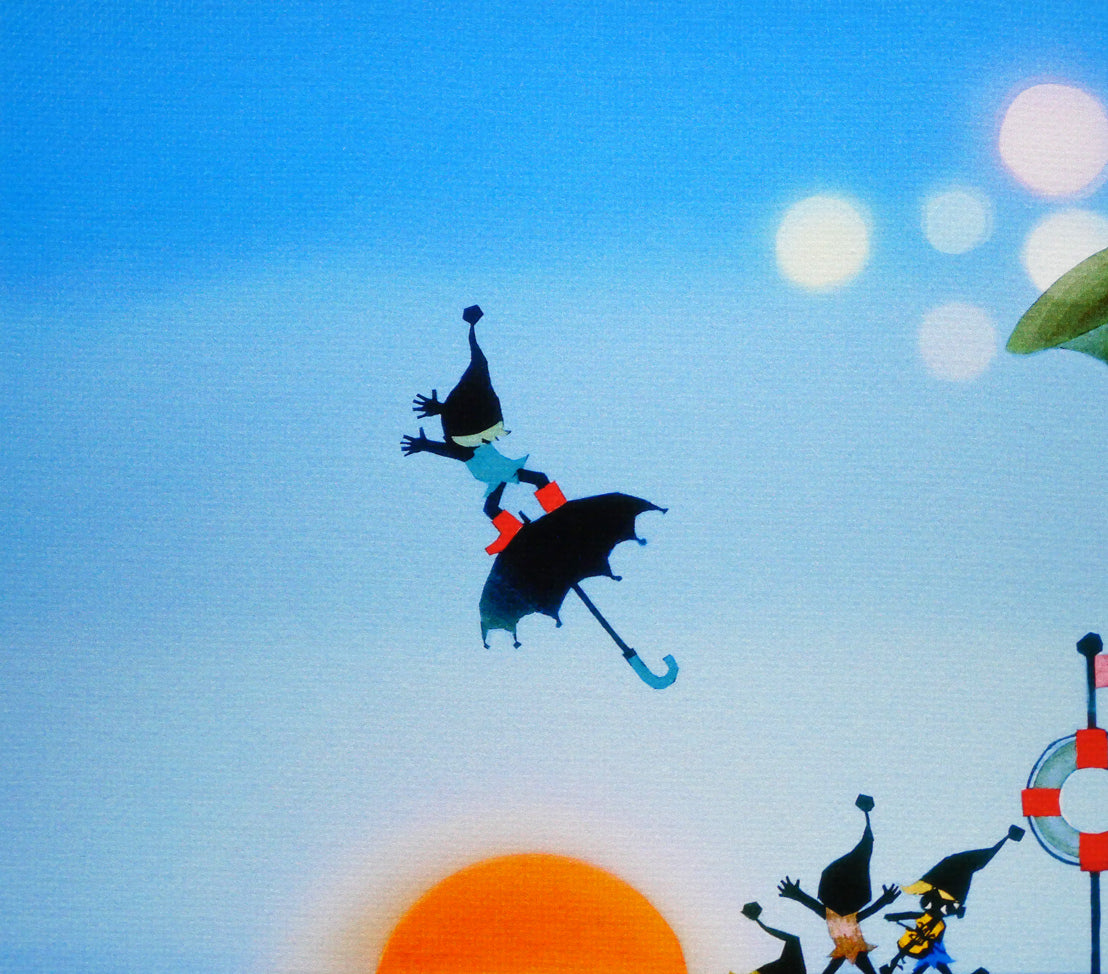 藤城清治「こびとの旅立ち」ジクレー版画 絵画買取・販売の小竹美術