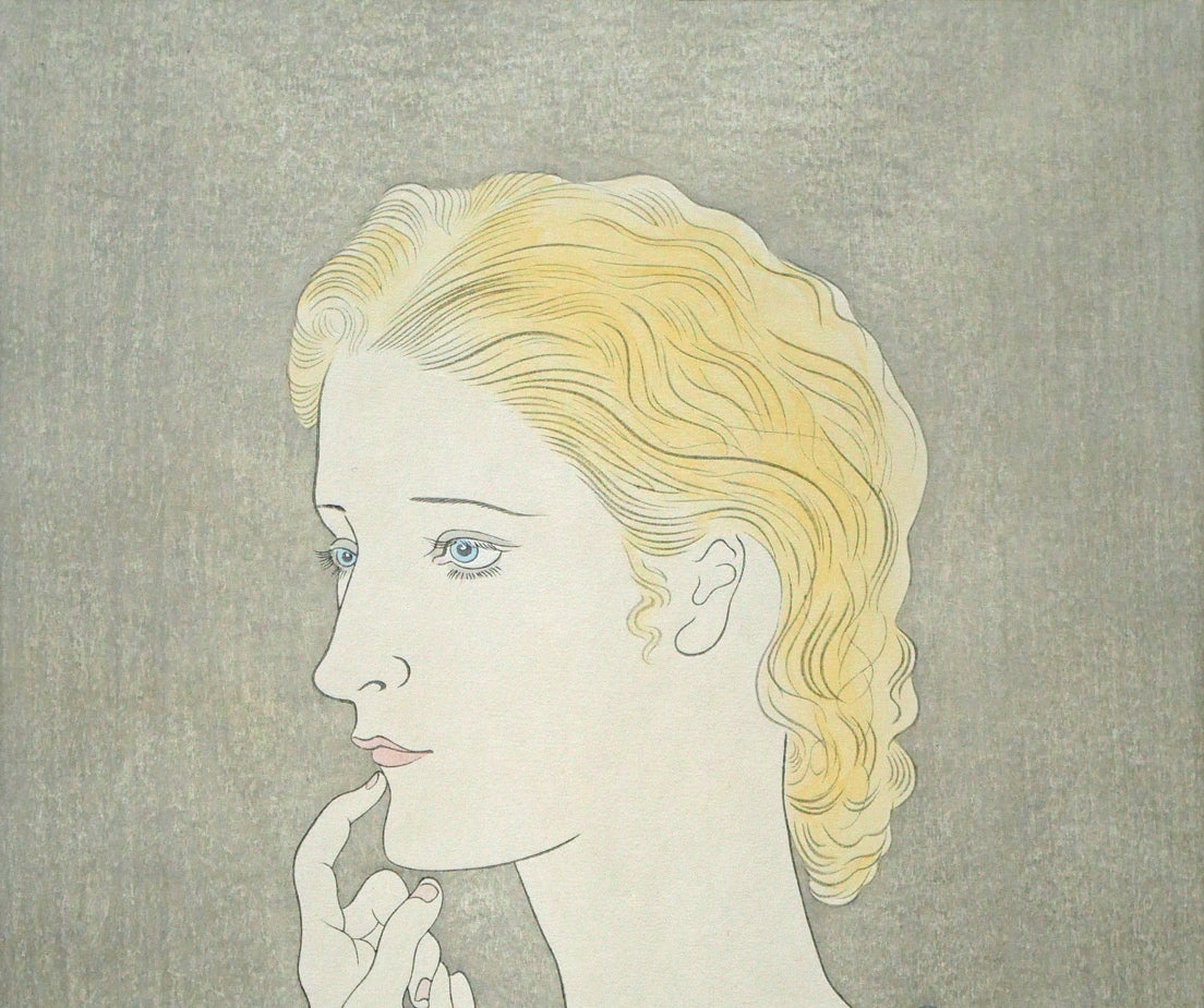 藤田嗣治「フランス娘」木版画 絵画買取・販売の小竹美術