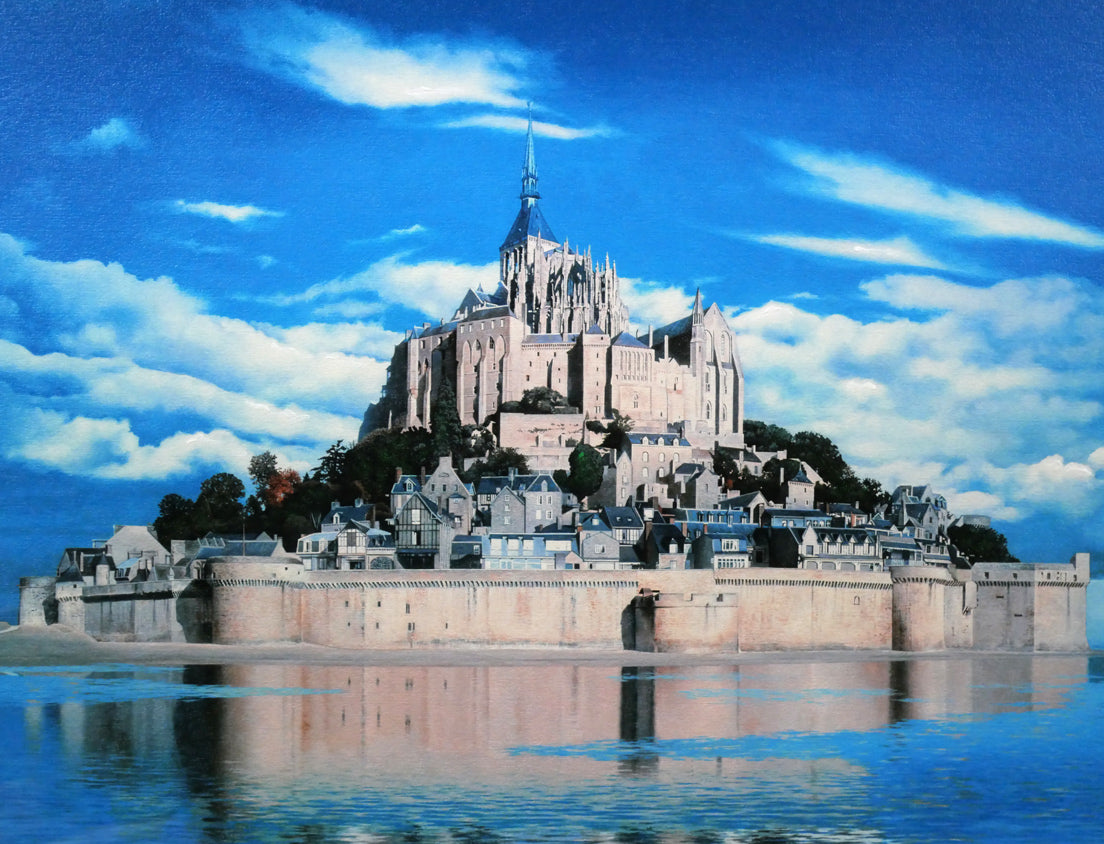 福島励史「モンサンミッシェル（フランス世界遺産）」リトグラフ