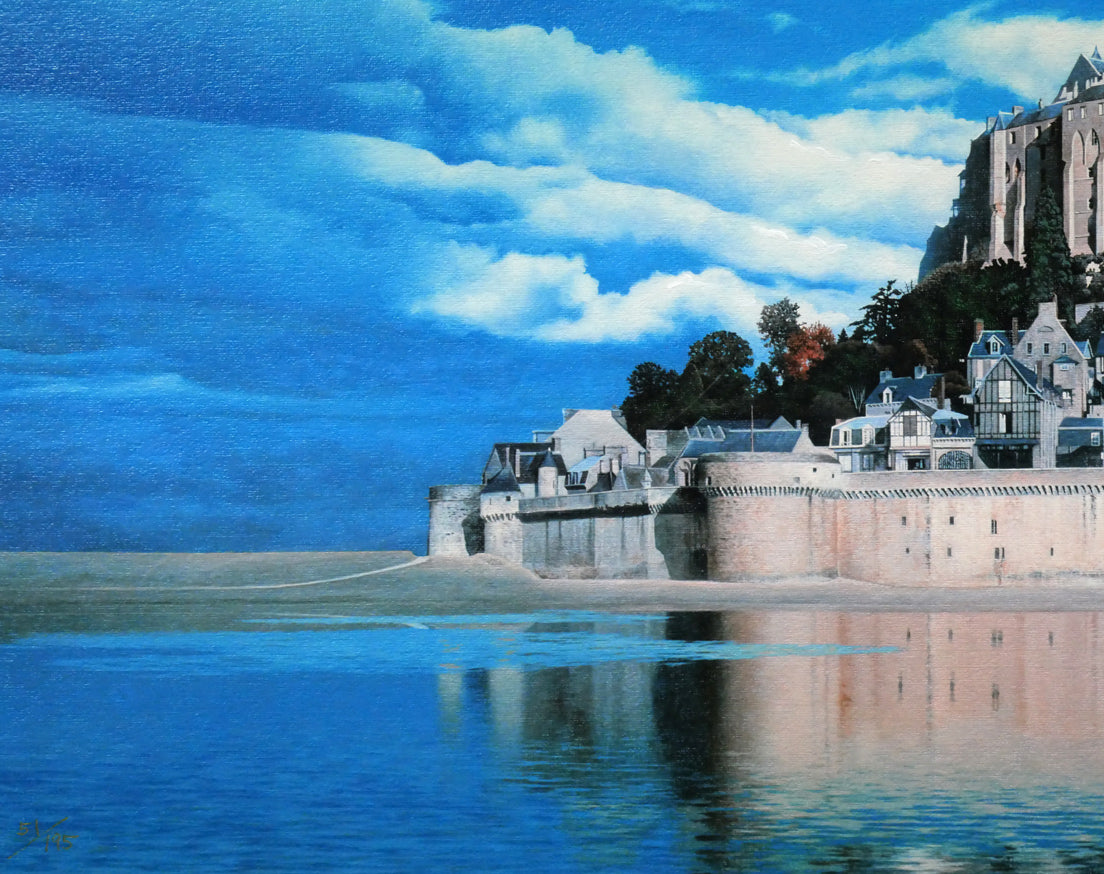 福島励史「モンサンミッシェル（フランス世界遺産）」リトグラフ