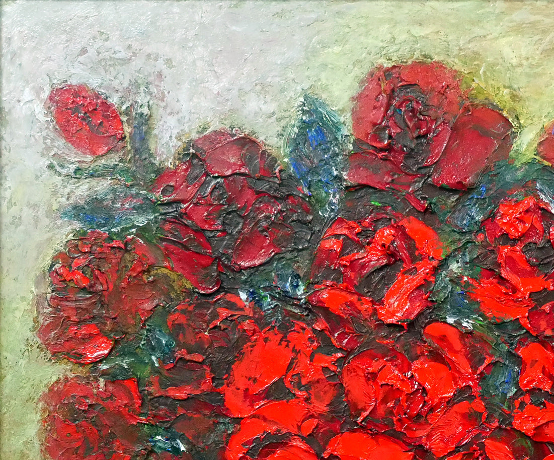 後藤俊子「赤いバラ」油絵・F10号 絵画買取・販売の小竹美術