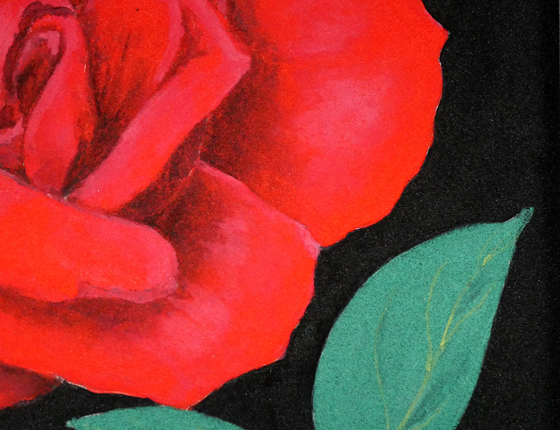 橋本篁丘「バラ」日本画・ミニチュア（10.8×15cm） 絵画買取・販売の