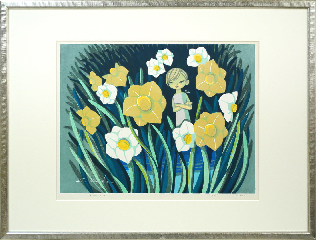 池田修三「しおん」木版画 絵画買取・販売の小竹美術