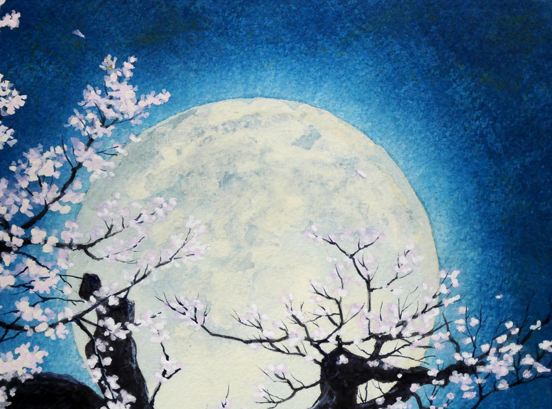 石垣渉「宵桜」水彩画・5号 絵画買取・販売の小竹美術