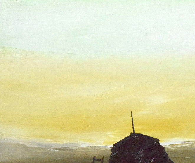 神田日勝「風景」油絵・F8号 絵画買取・販売の小竹美術