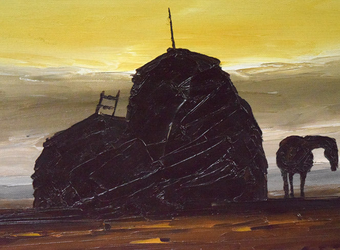 神田日勝「風景」油絵・F8号 絵画買取・販売の小竹美術