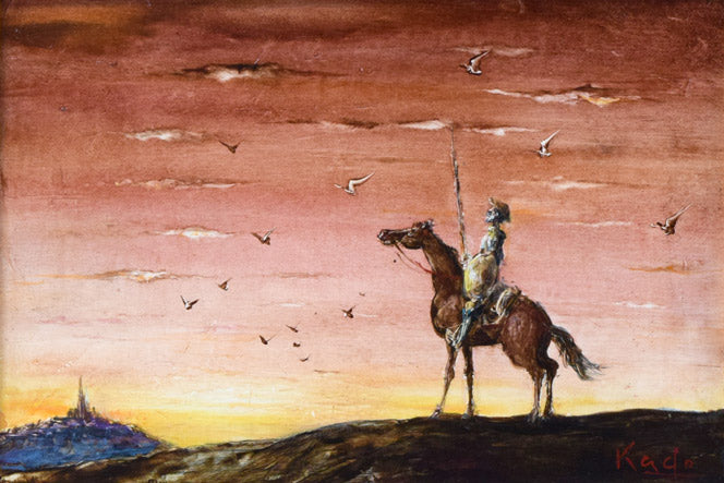 角浩「望郷（ドンキホーテ）」油絵・SM 絵画買取・販売の小竹美術