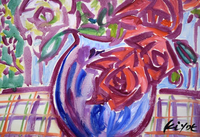 加藤清江「ばら」油絵・F6号 絵画買取・販売の小竹美術