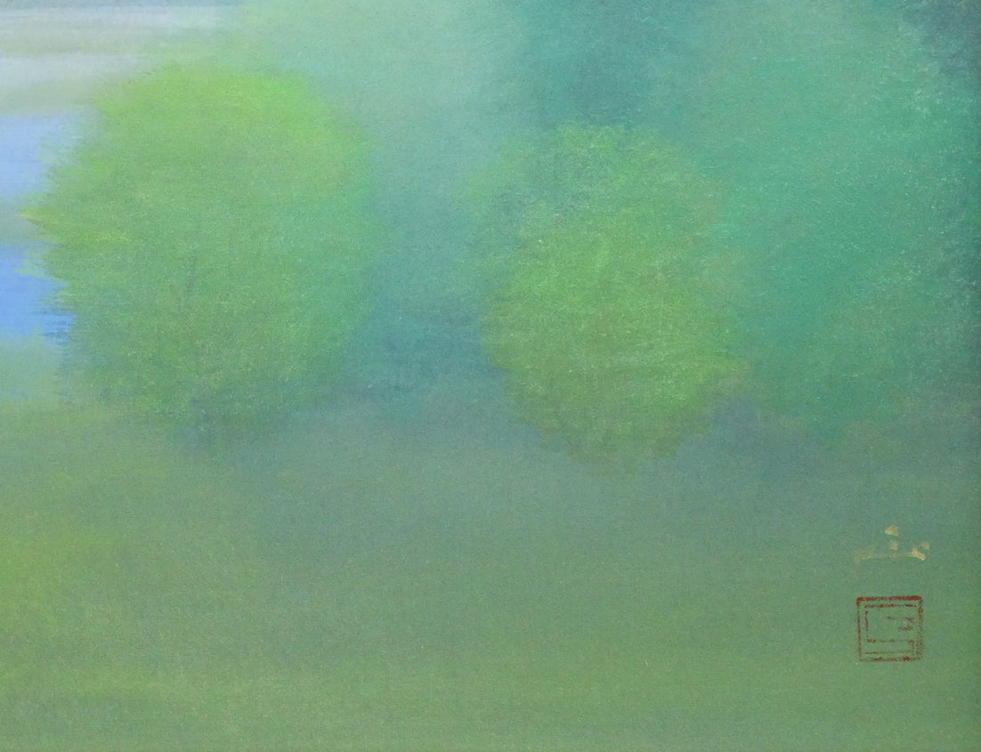 河本正「薄霧」日本画・P10号 絵画買取・販売の小竹美術