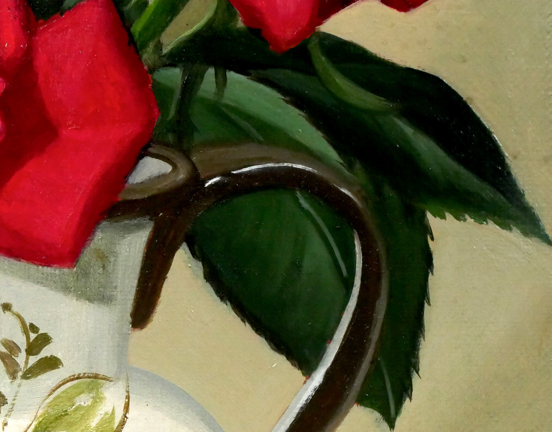 木村優博「バラ」油絵・F3号 絵画買取・販売の小竹美術