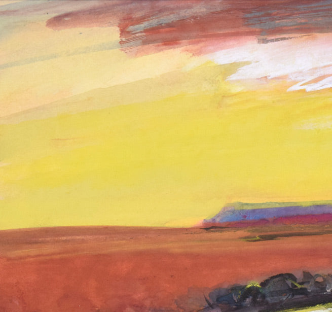 木島務「秋深し釧路湿原」水彩画・色紙 絵画買取・販売の小竹美術