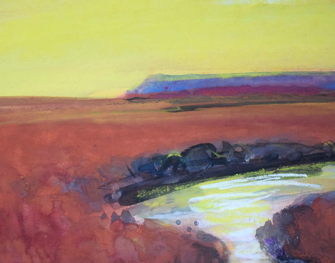 木島務「秋深し釧路湿原」水彩画・色紙 絵画買取・販売の小竹美術