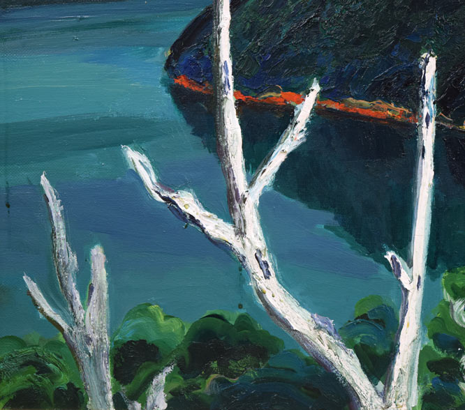 木島務「摩周湖」油絵・F15号 絵画買取・販売の小竹美術