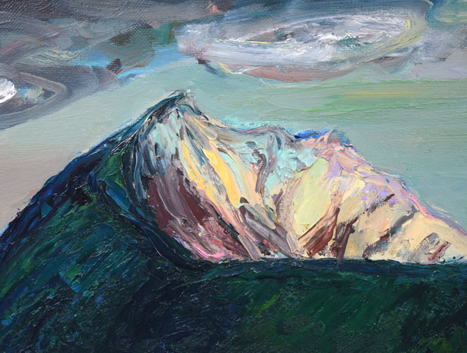 木島務「摩周湖」油絵・F15号 絵画買取・販売の小竹美術