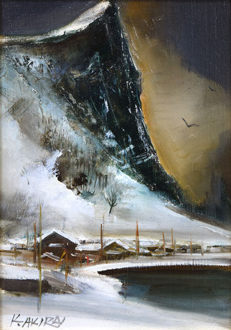 小松明「崖」油絵・SM 絵画買取・販売の小竹美術