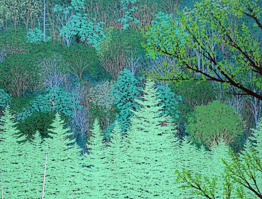 小暮真望「静翠（長野県 上高地 田代池）」シルクスクリーン版画・30号