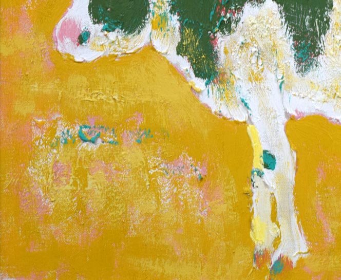 小島真佐吉「秋（牛）」油絵・F6号 絵画買取・販売の小竹美術