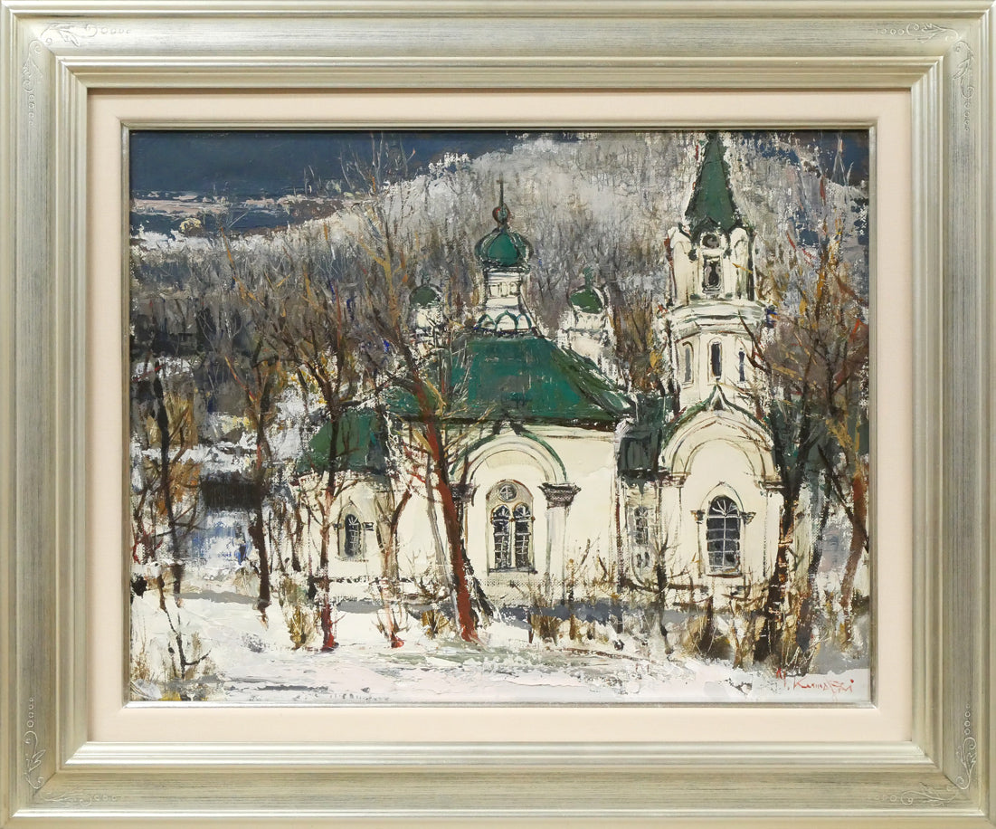 熊谷善正「花」油絵・F8号 絵画買取・販売の小竹美術