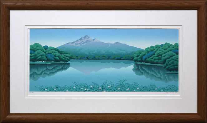 清水規「黎明富士」リトグラフに手彩色 絵画買取・販売の小竹美術