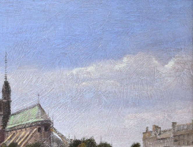 久保博孝「ノートルダム寺院（パリ）」油絵・F4号 絵画買取・販売の